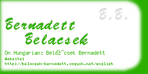 bernadett belacsek business card